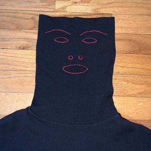 Jean Paul Gaultier Face Sweater Mask Turtleneck Vintage 90s Y2k RARE Large